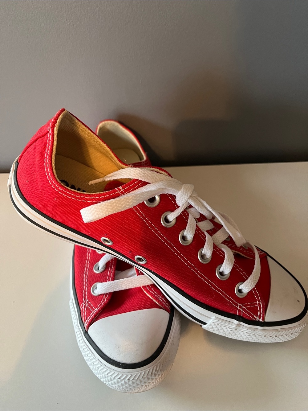 Converse Red Canvas Low-Top Sneakers